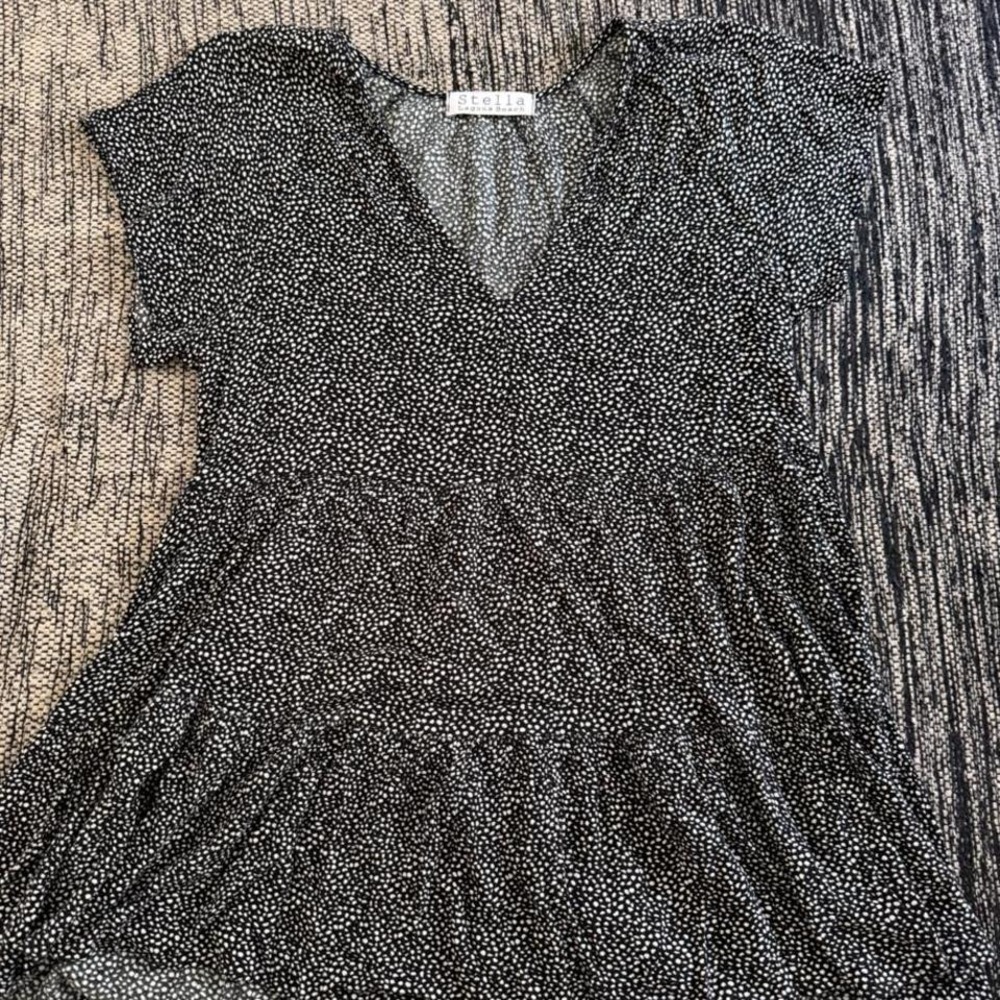 Stella Laguna Beach black & white polka dot blouse size S